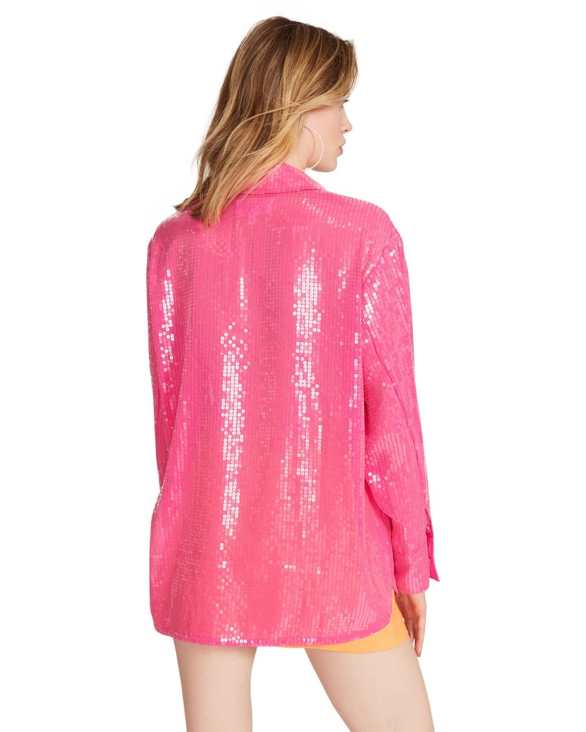 Chaquetas Camiseras Steve Madden Symone Shacket Mujer Rosas | ES FM2E10